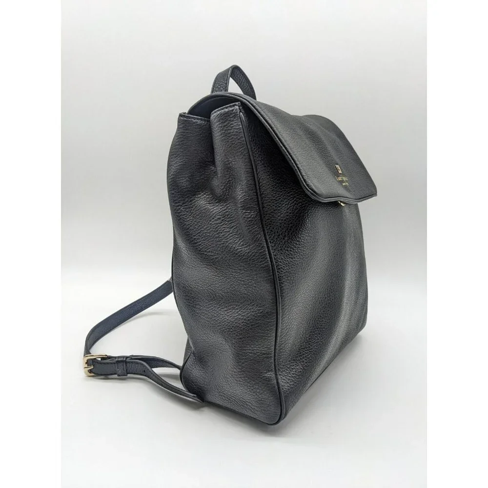 KATE SPADE NY genuine pebbled leather medium backpack- BLACK